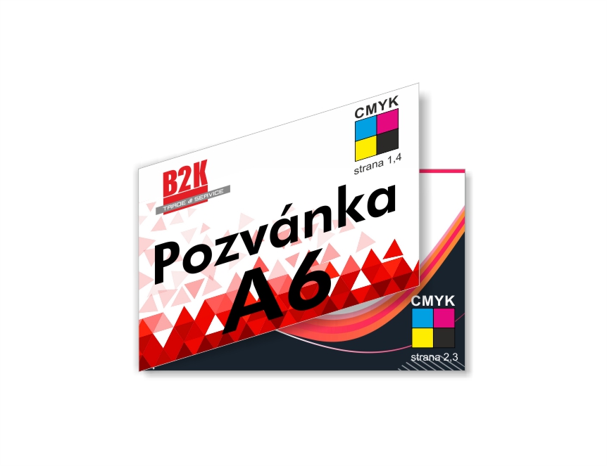 Pozvánka složená na A6 – 4/4 oboustranná barevná