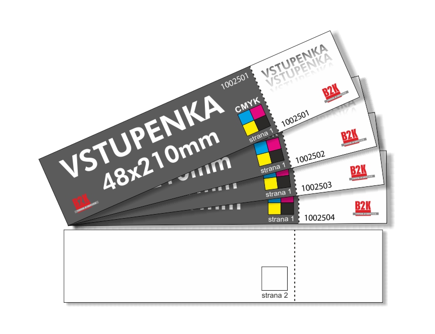 Vstupenky personifikované 48x210 - 4/0 plnobarevný jednostranný tisk